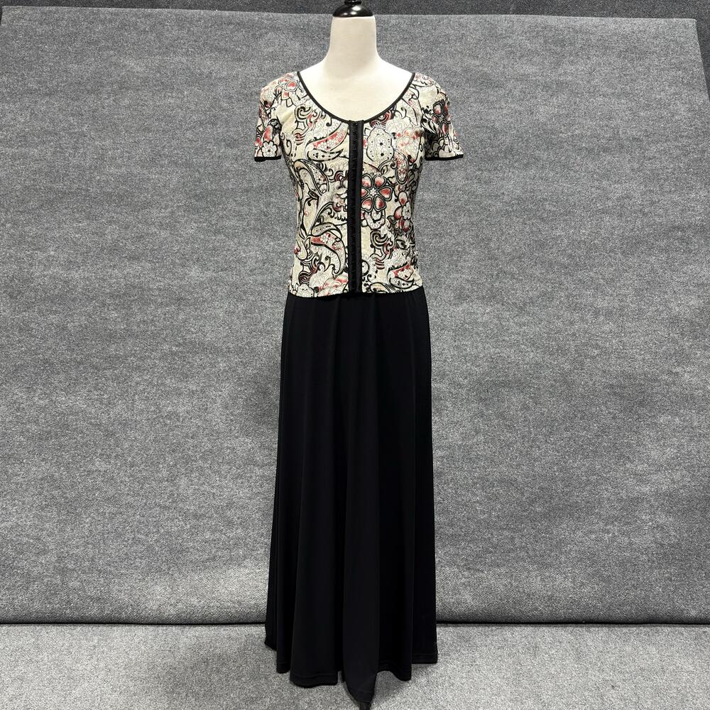 Joseph Ribkoff Top Skirt Set Womens 8 Black Paisley Floral Formal Evening